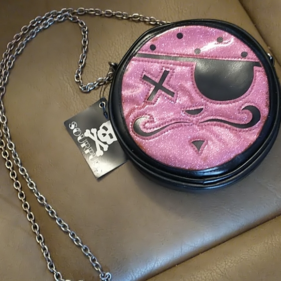 NWT Vintage Sourpuss Crossbody Pink Pirate Bag
